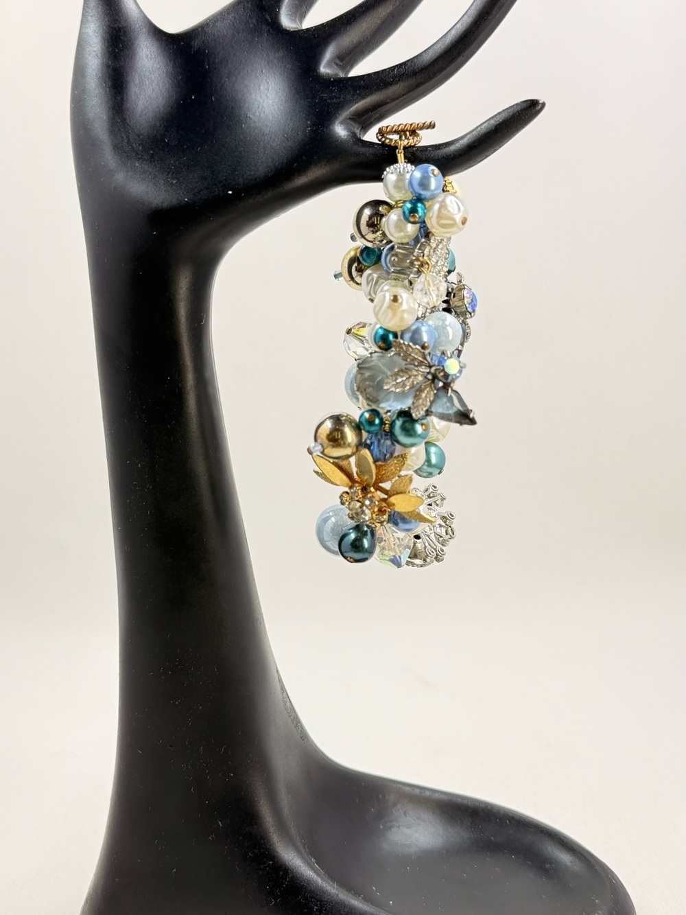 💎Gold & Blue Cluster Drop Bracelet- Women's Fashion Jewelry 8 inches
